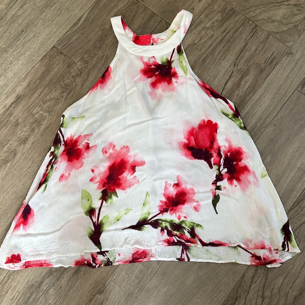 Crescent Halter Neck Flowy Floral Top